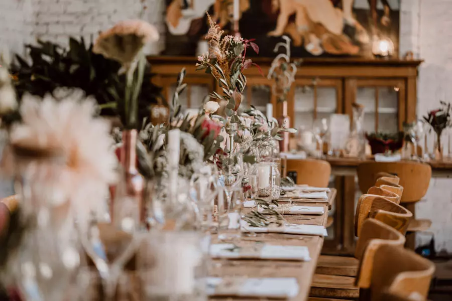 Boho Deko Tische Hochzeit im Rarehouse